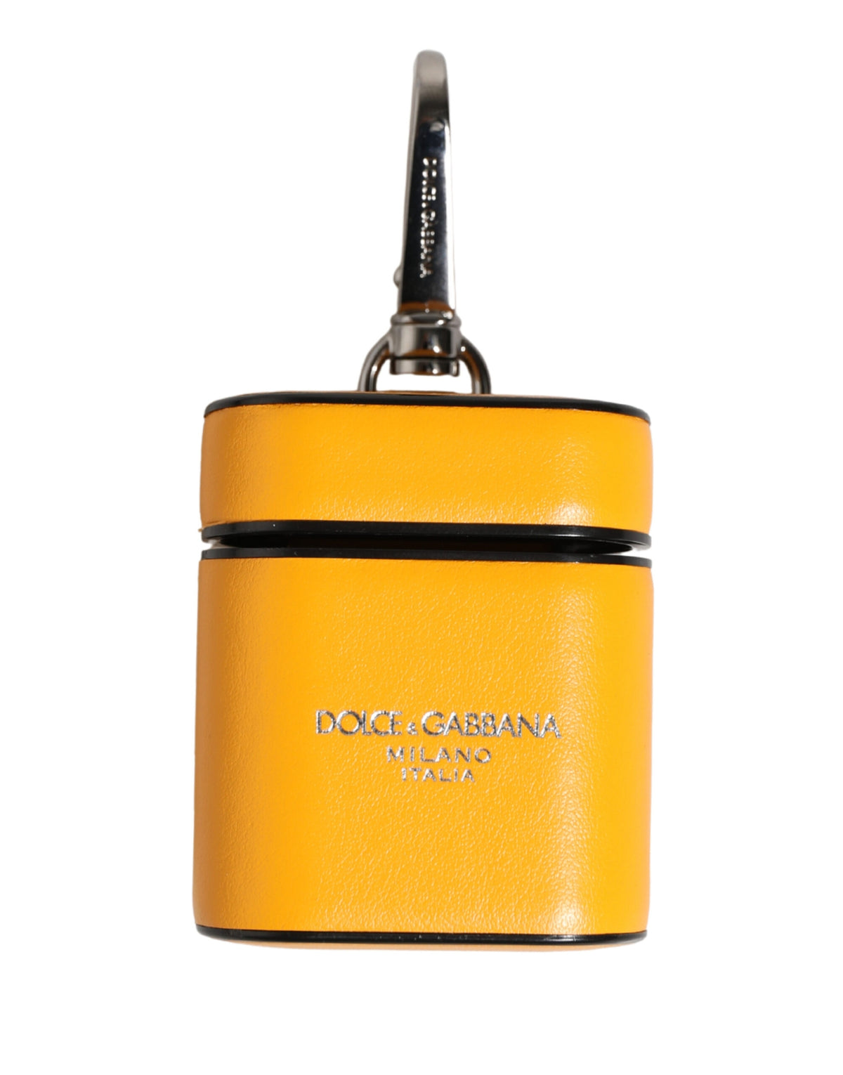 Dolce & Gabbana Case Yellow Leather Logo Flip Holder Strap Airpods