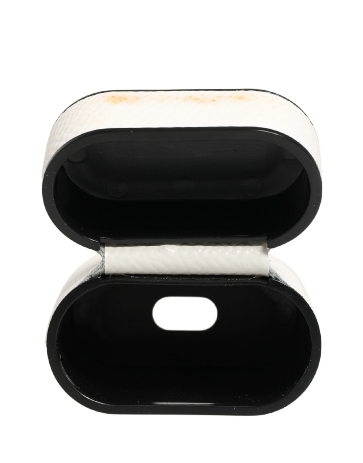 Dolce & Gabbana White Leather Logo Flip Holder Strap Airpods Case