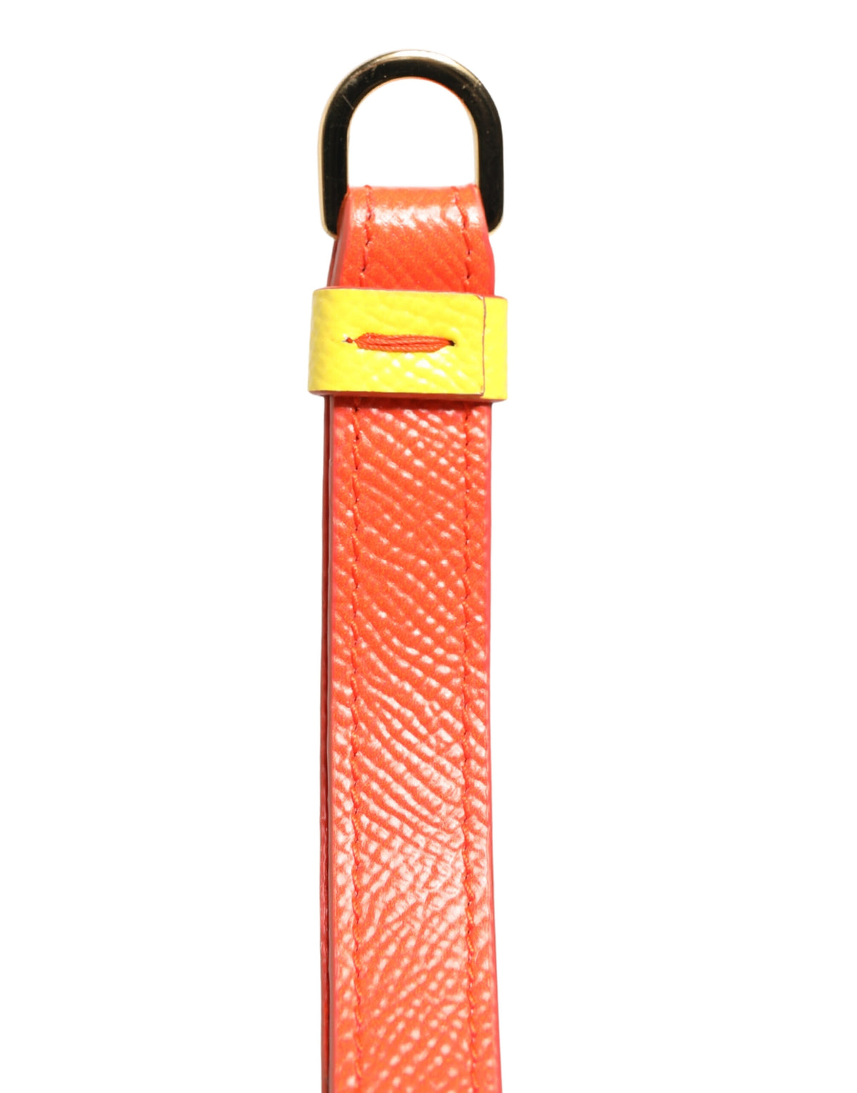 Dolce & Gabbana Yellow Leather Logo Flip Holder Strap Airpods Case