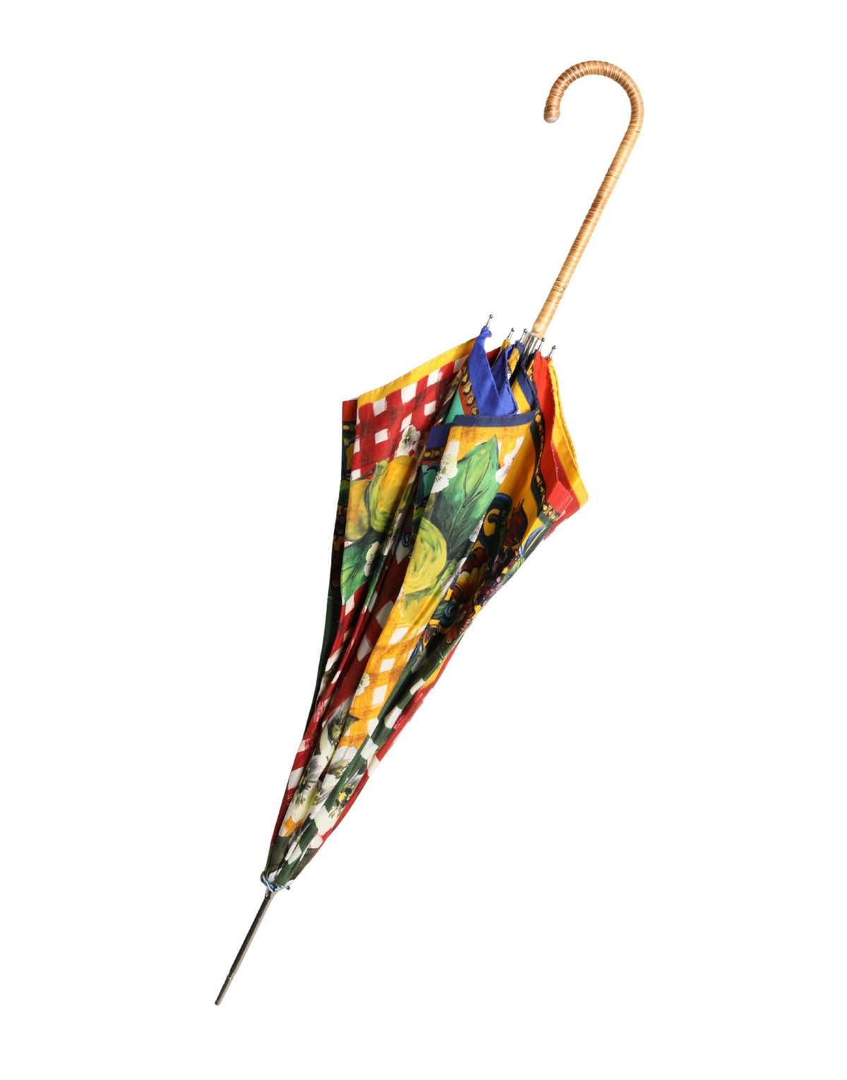 Dolce & Gabbana Multicolor Carretto Siciliano Print Collapsible Umbrella