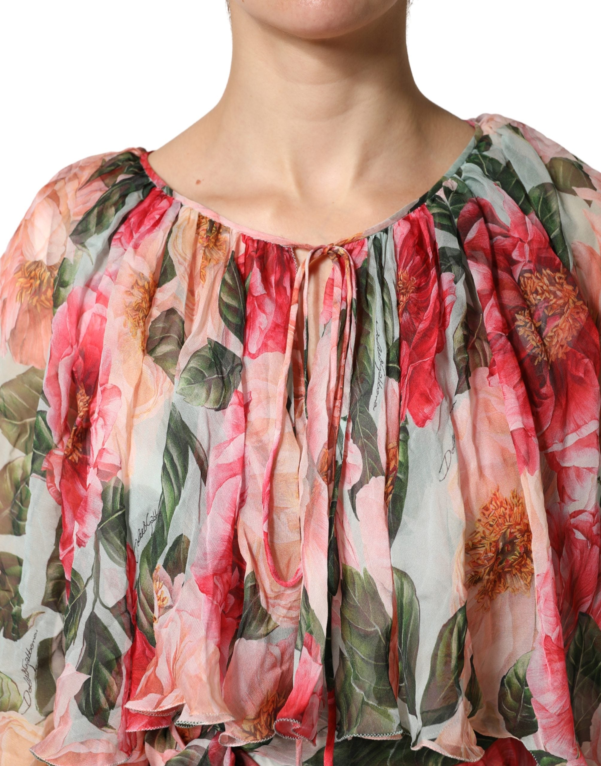 Pre-Owned Dolce & Gabbana Multicolor Floral Silk Layered Maxi Dress