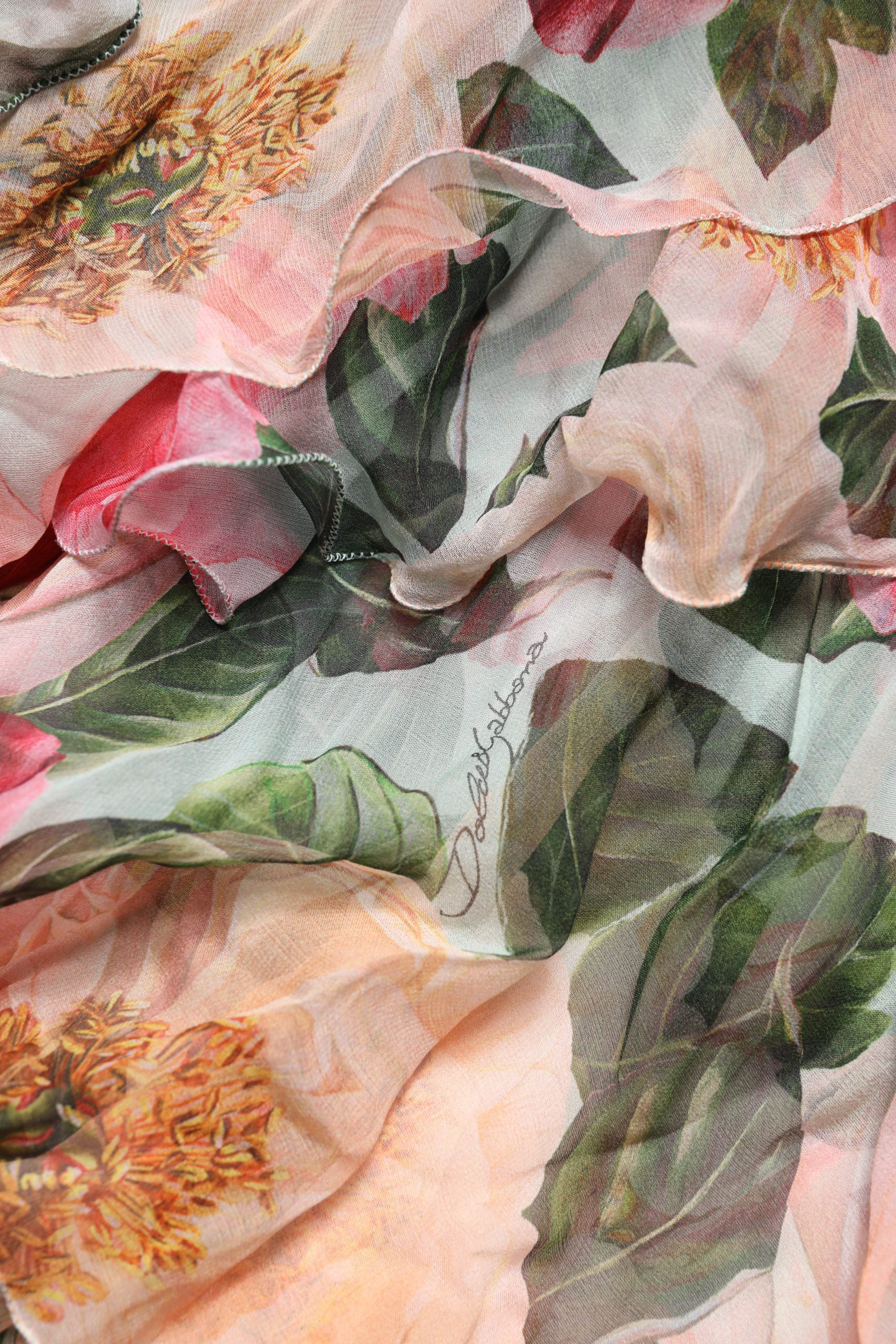 Pre-Owned Dolce & Gabbana Multicolor Floral Silk Layered Maxi Dress
