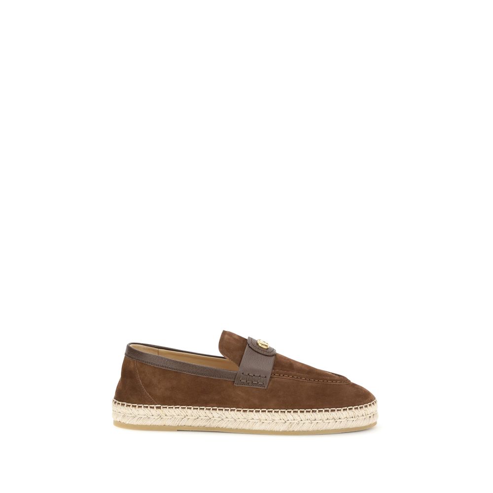 Valentino Garavani Brown Leather Espadrilles