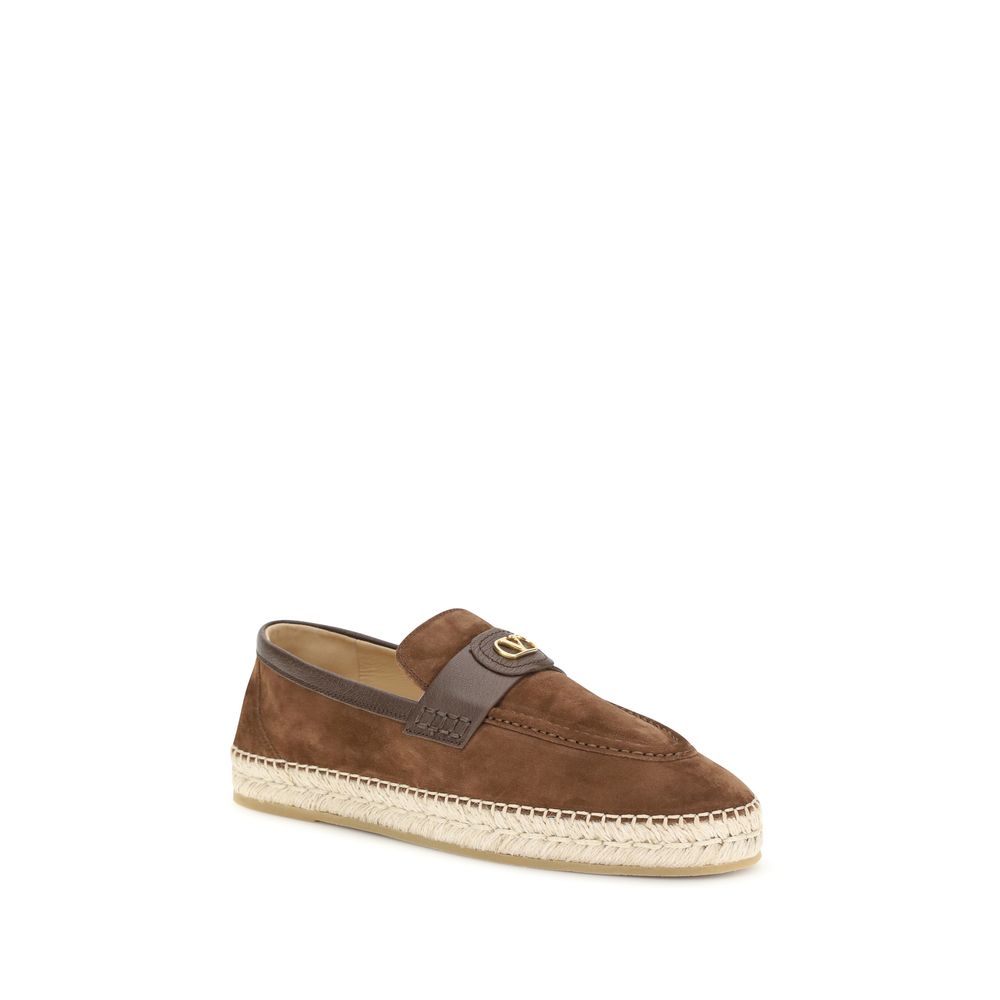 Valentino Garavani Brown Leather Espadrilles