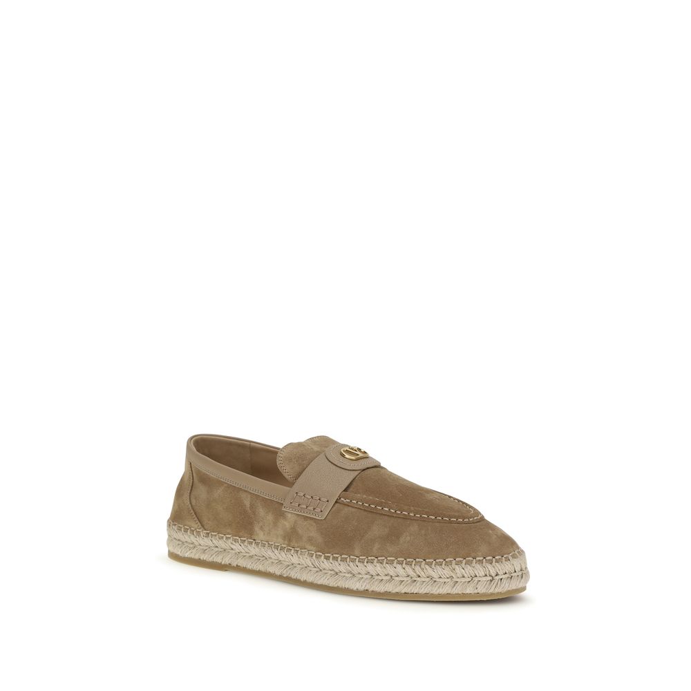 Valentino Garavani Beige Leather Espadrilles