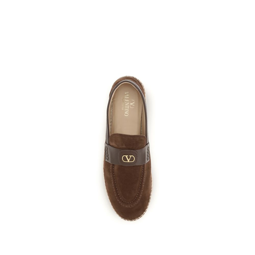 Valentino Garavani Brown Leather Espadrilles