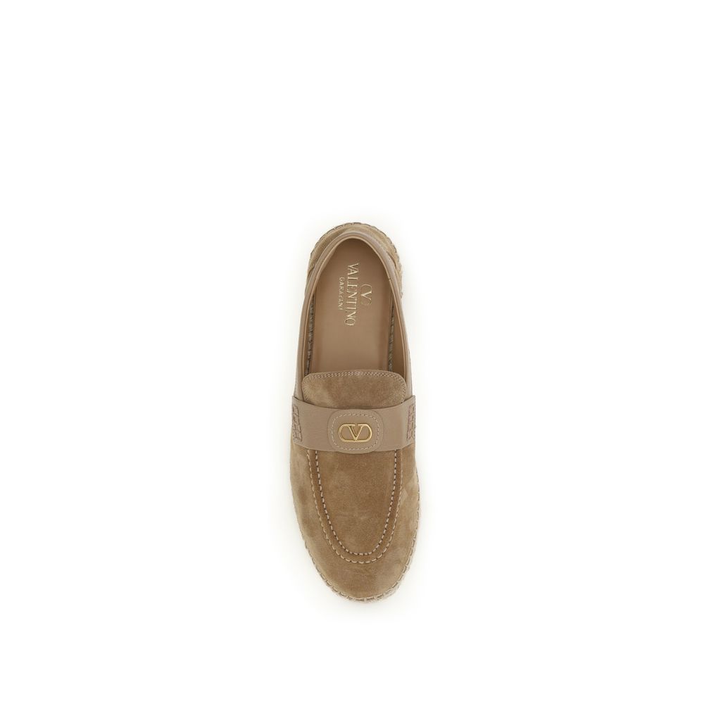Valentino Garavani Beige Leather Espadrilles