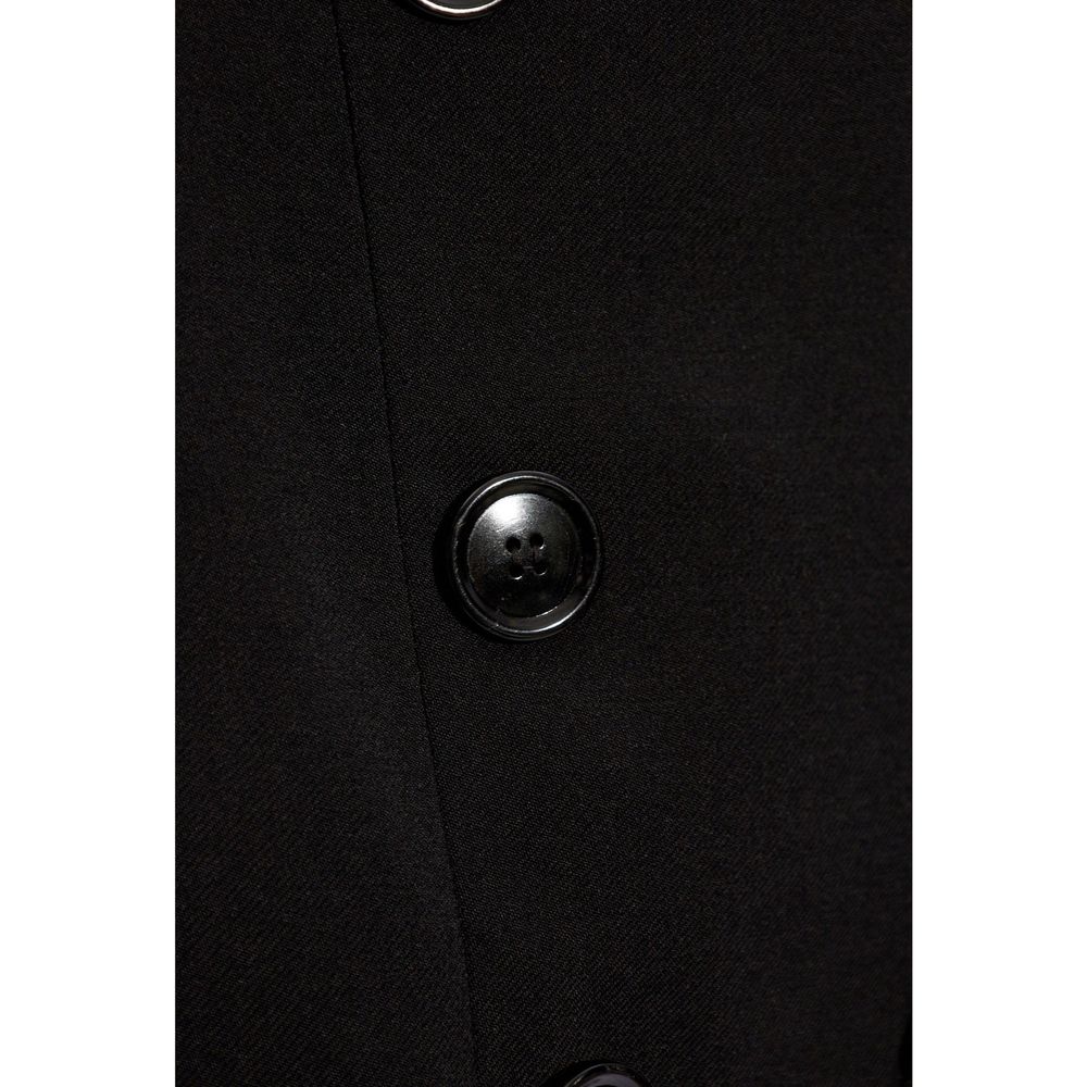 Alaïa Black Wool-Blend Midi Skirt