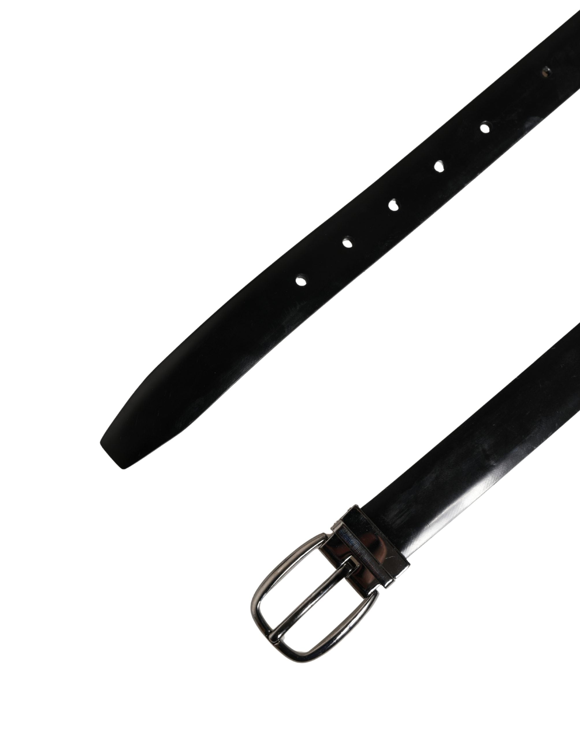 Pre-Owned Dolce & Gabbana Men Black Classic Leather Metal Buckle Belt