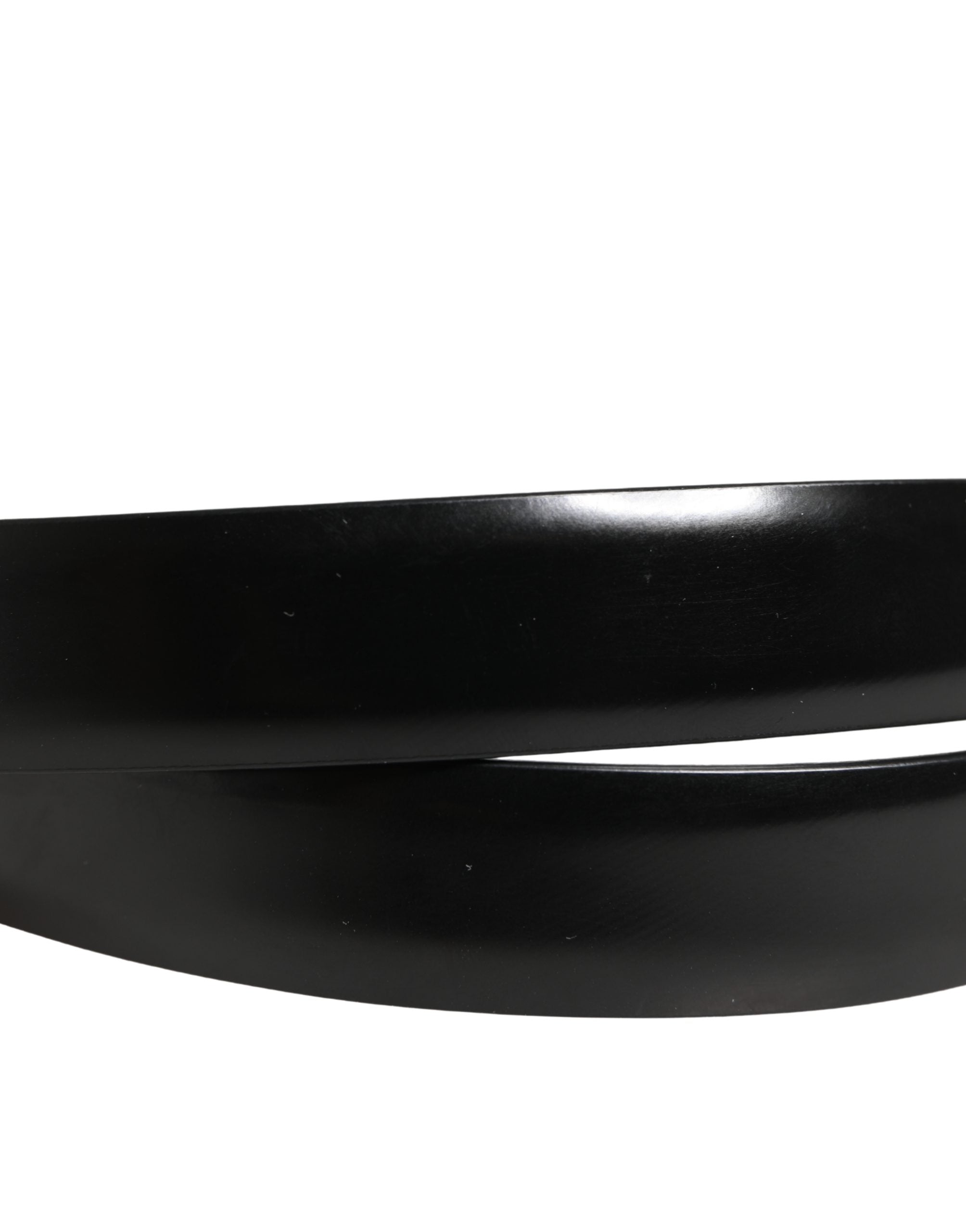Pre-Owned Dolce & Gabbana Men Black Classic Leather Metal Buckle Belt