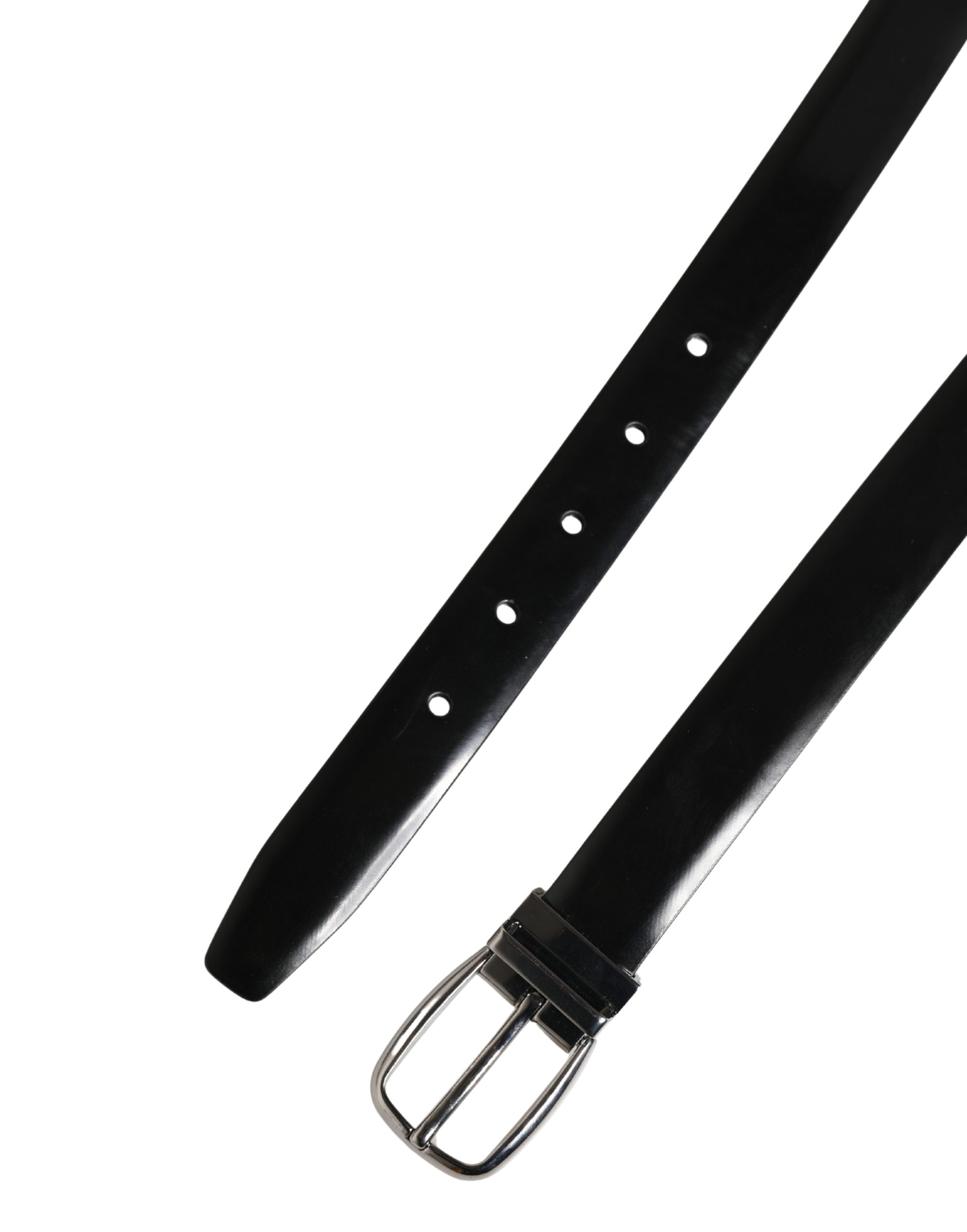 Pre-Owned Dolce & Gabbana Men Black Classic Leather Metal Buckle Belt