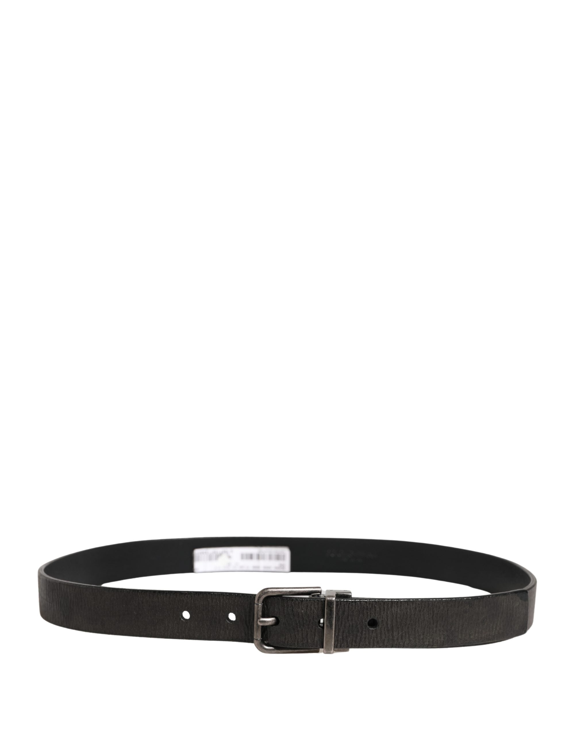 Pre-Owned Dolce & Gabbana Men Black Classic Leather Metal Buckle Belt