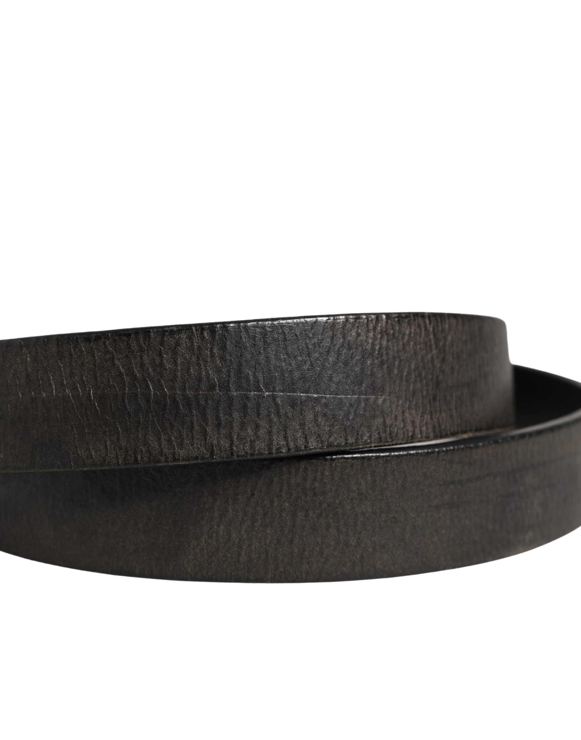 Pre-Owned Dolce & Gabbana Men Black Classic Leather Metal Buckle Belt