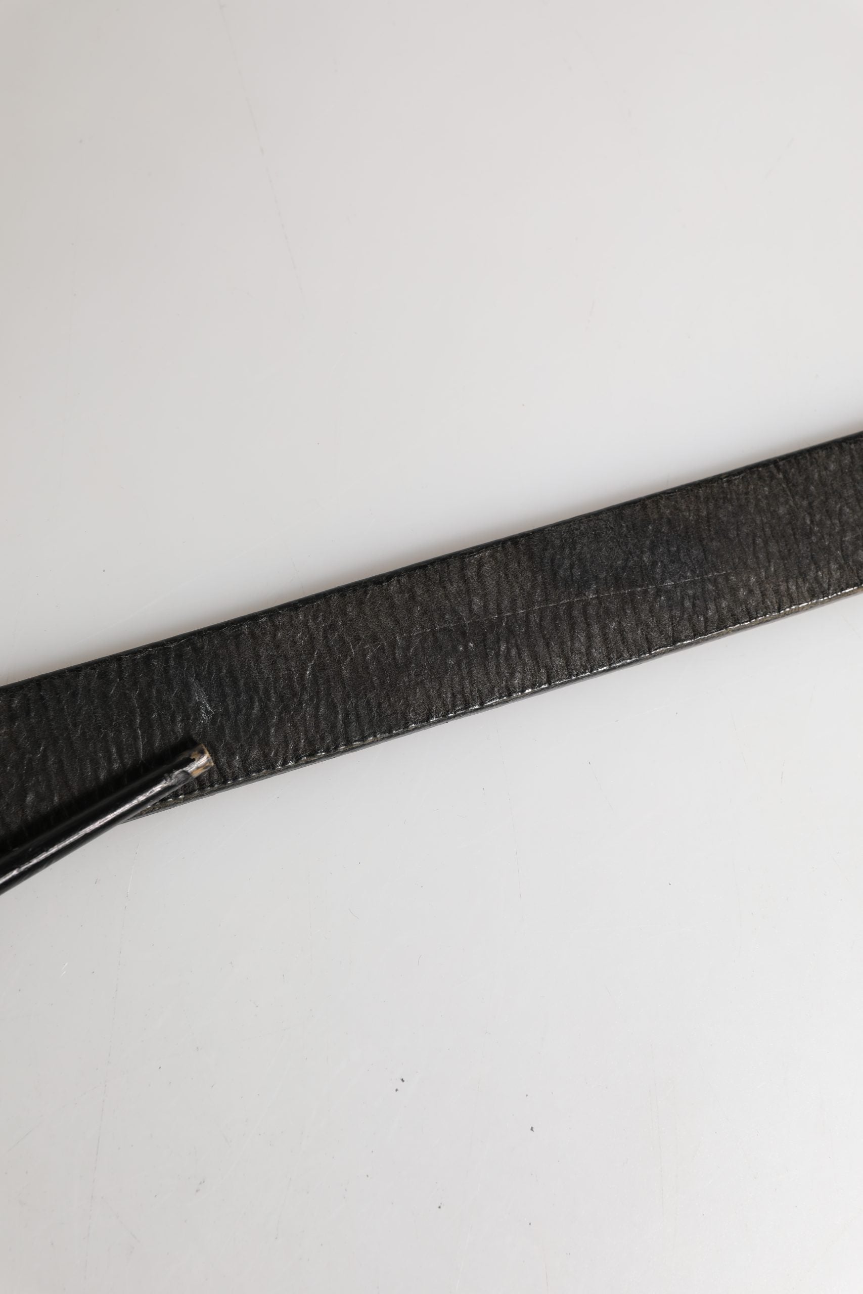 Pre-Owned Dolce & Gabbana Men Black Classic Leather Metal Buckle Belt