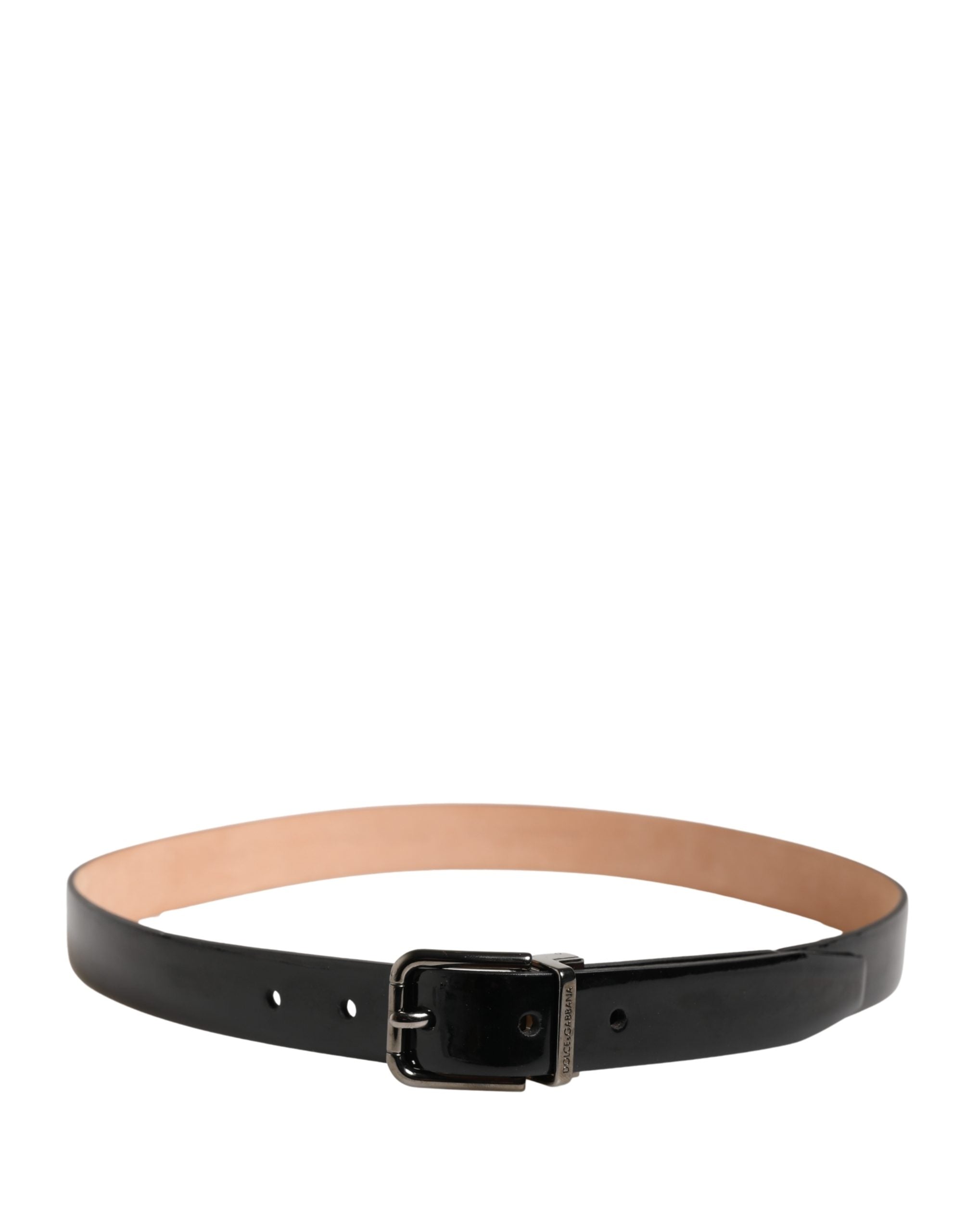 Pre-Owned Dolce & Gabbana Men Black Classic Leather Metal Buckle Belt