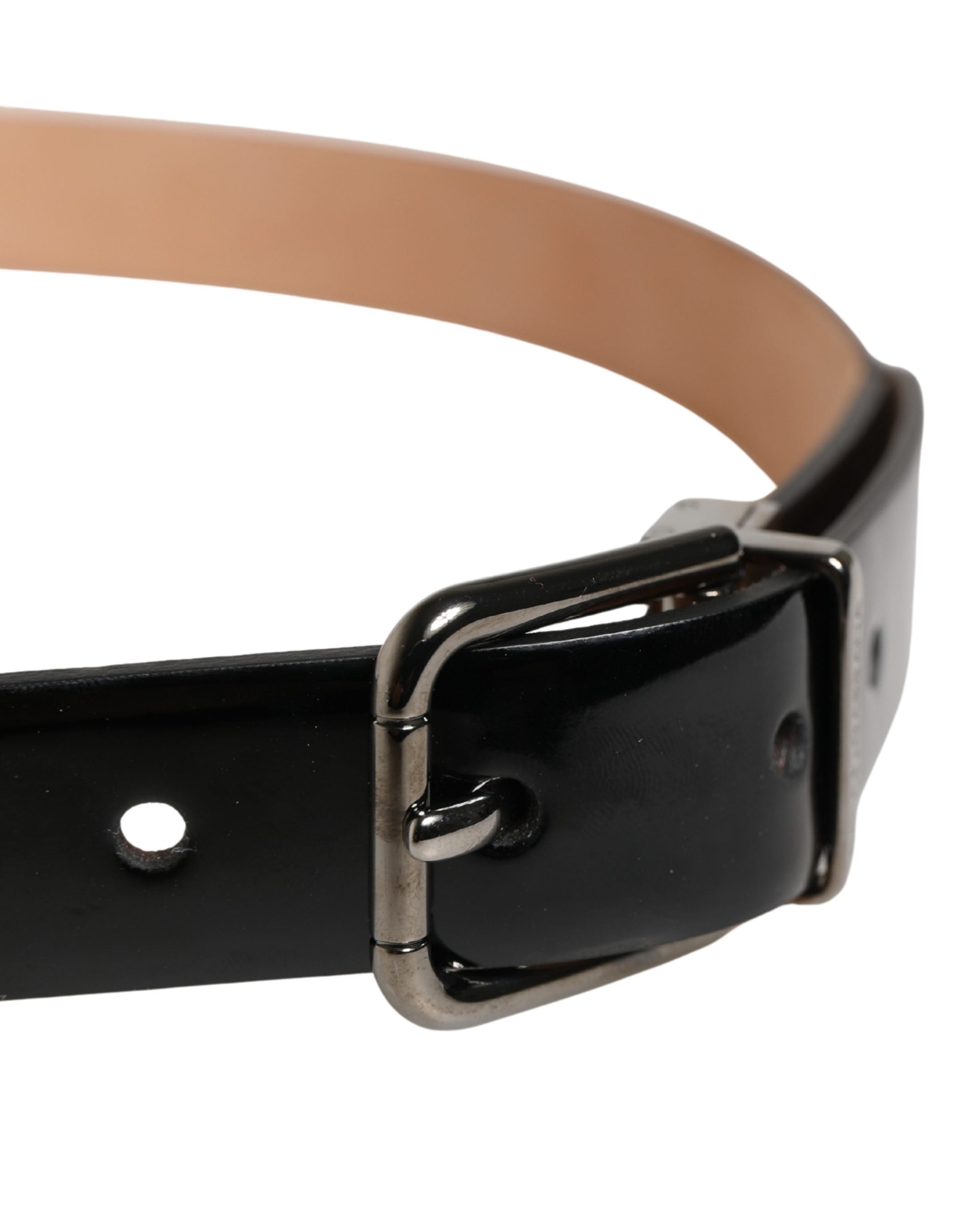 Pre-Owned Dolce & Gabbana Men Black Classic Leather Metal Buckle Belt