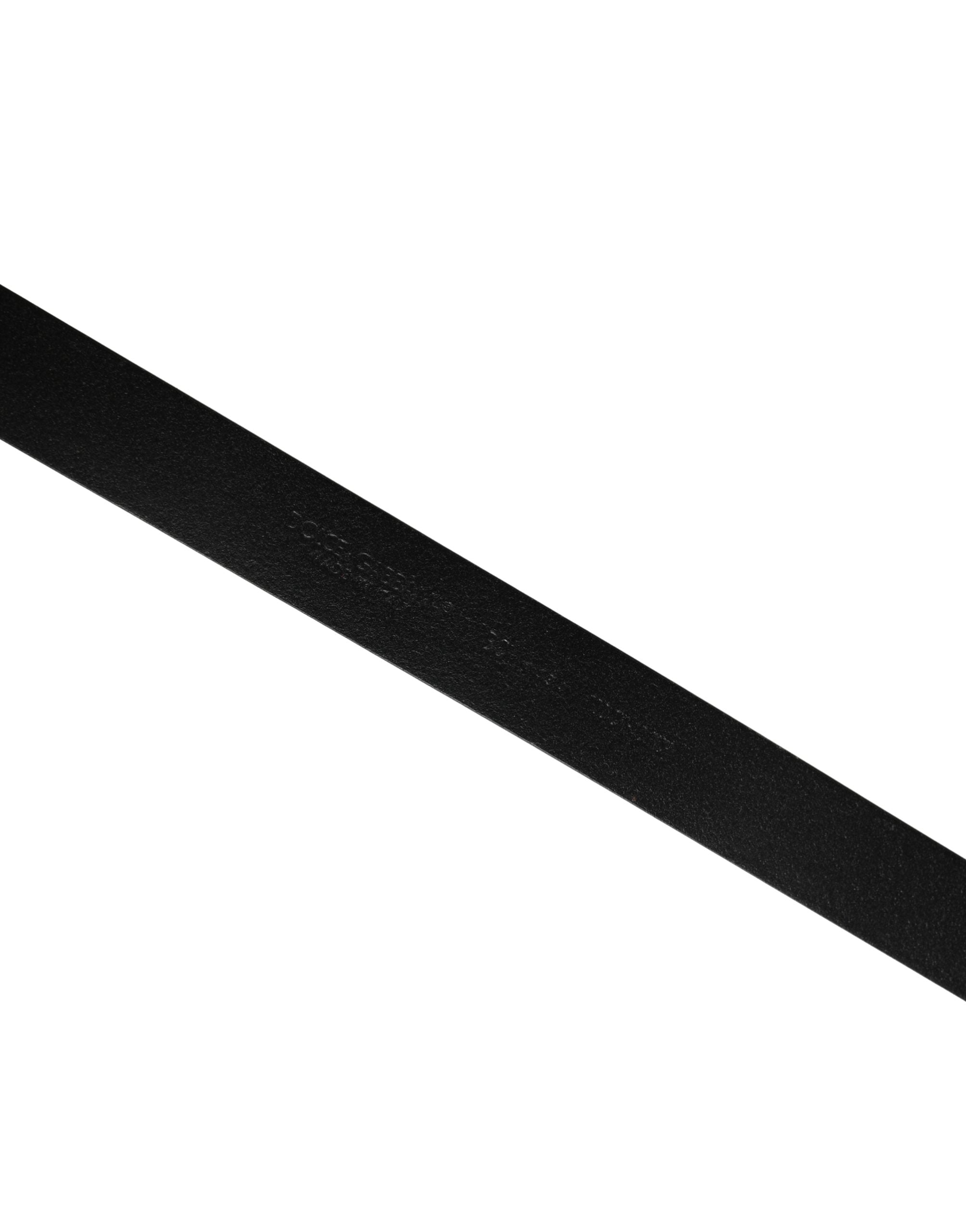 Pre-Owned Dolce & Gabbana Men Black Classic Leather Metal Buckle Belt