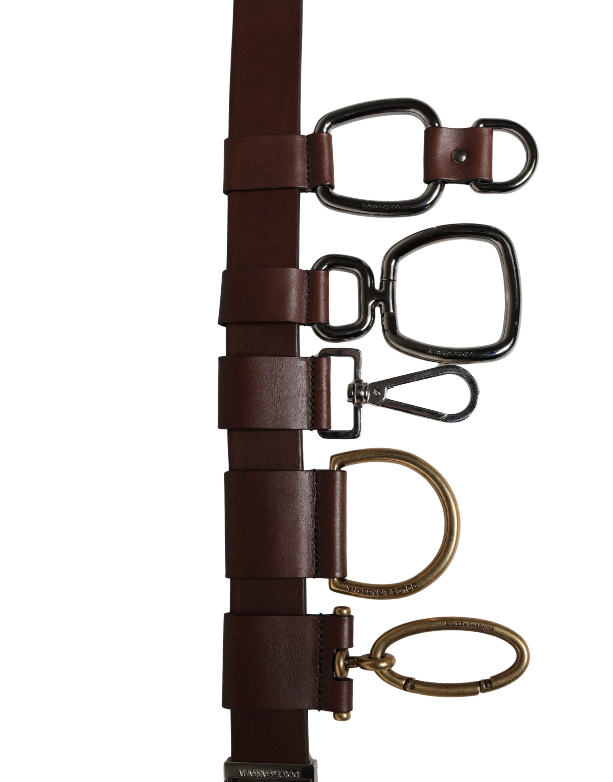 Pre-Owned Dolce & Gabbana Men Brown Classic Leather Metal Buckle Belt