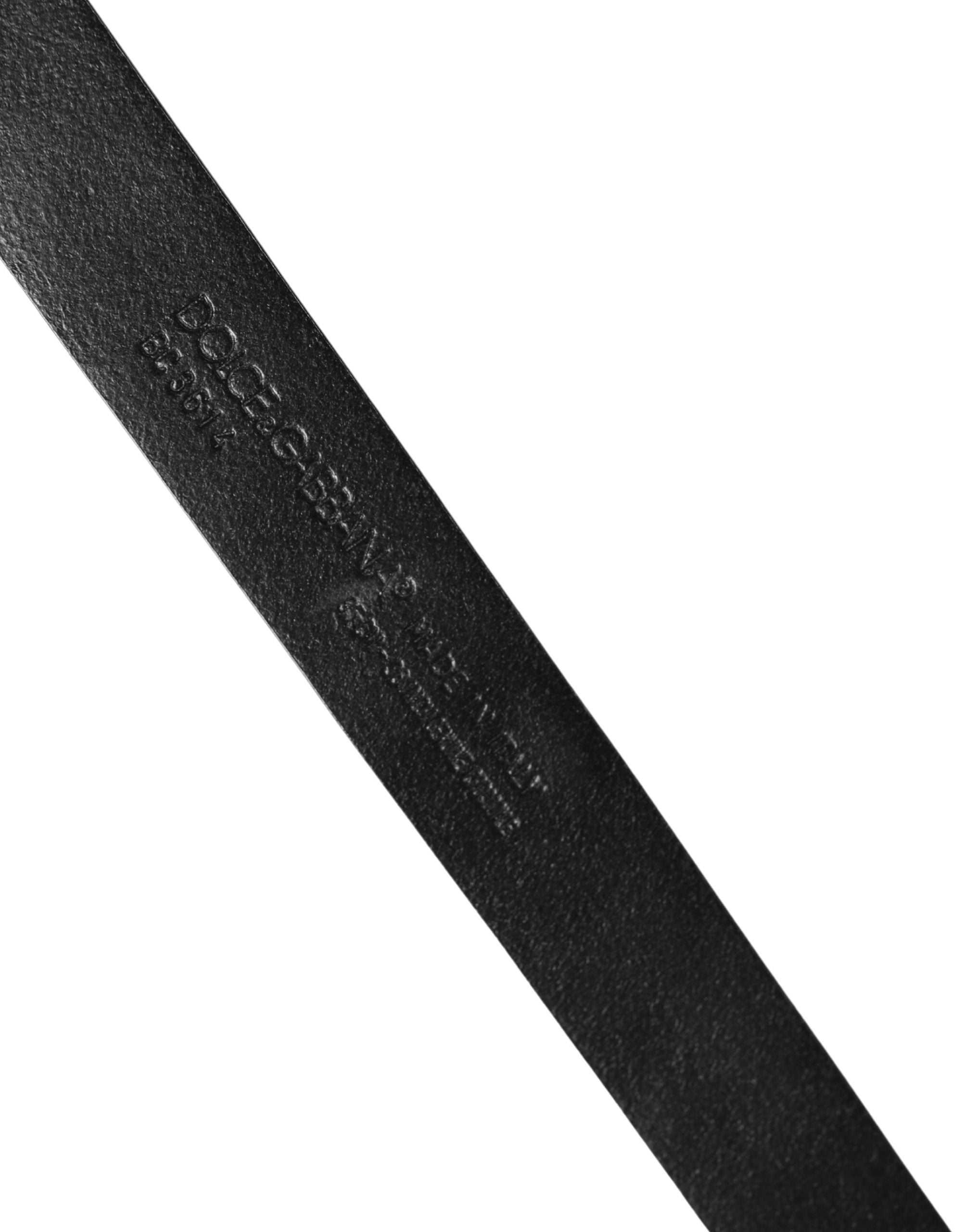 Pre-Owned Dolce & Gabbana Men Black Exotic Leather Metal Buckle Belt