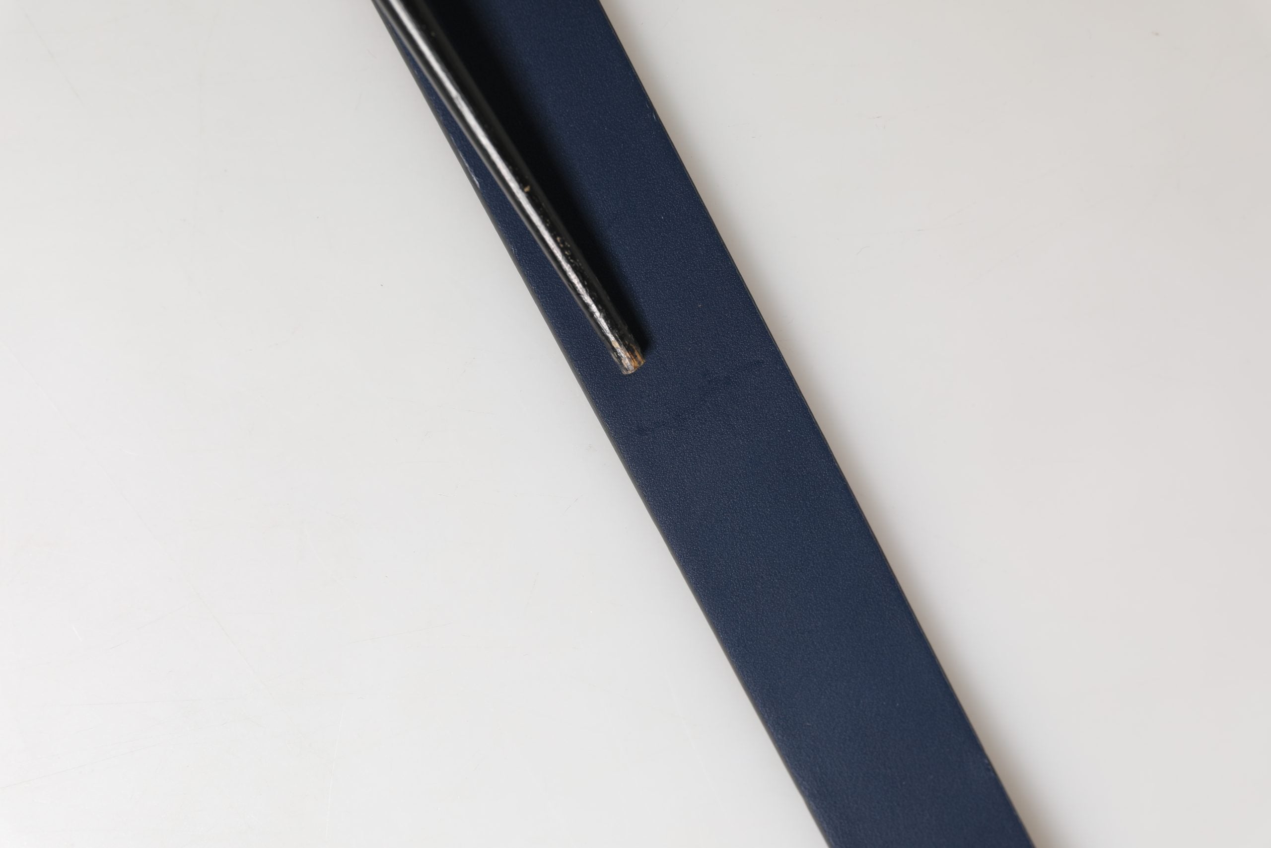 Pre-Owned Dolce & Gabbana Men Blue Calf Leather Logo Metal Buckle Belt