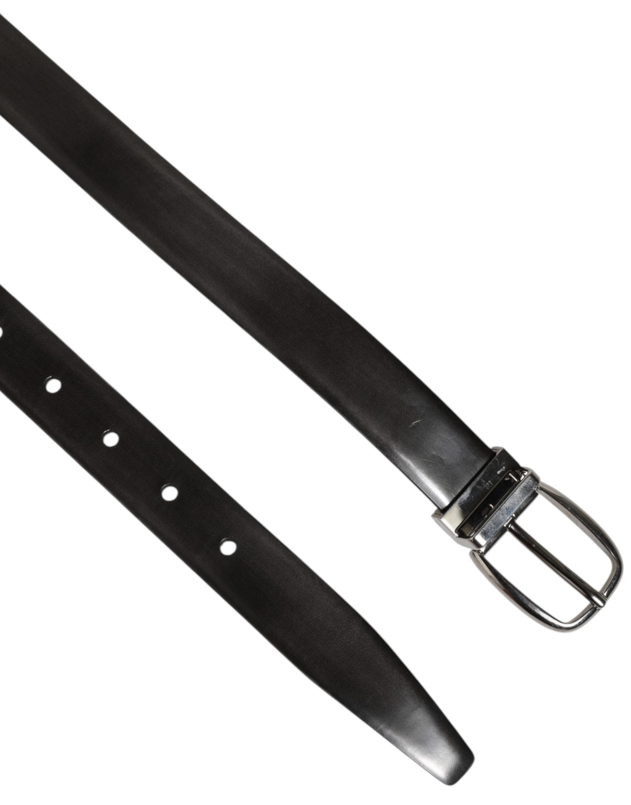 Pre-Owned Dolce & Gabbana Men Black Leather Classic Metal Buckle Belt