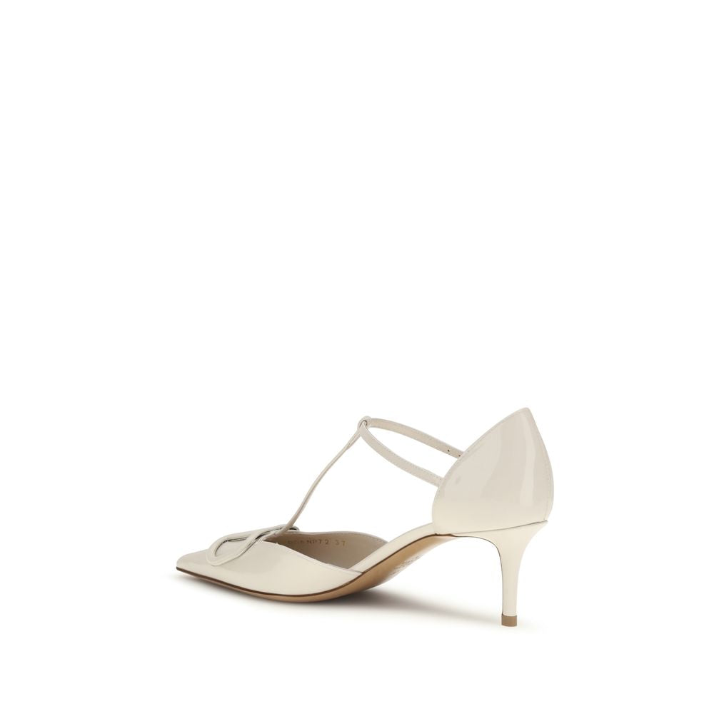 Valentino Garavani Beige Leather High Heel Pumps