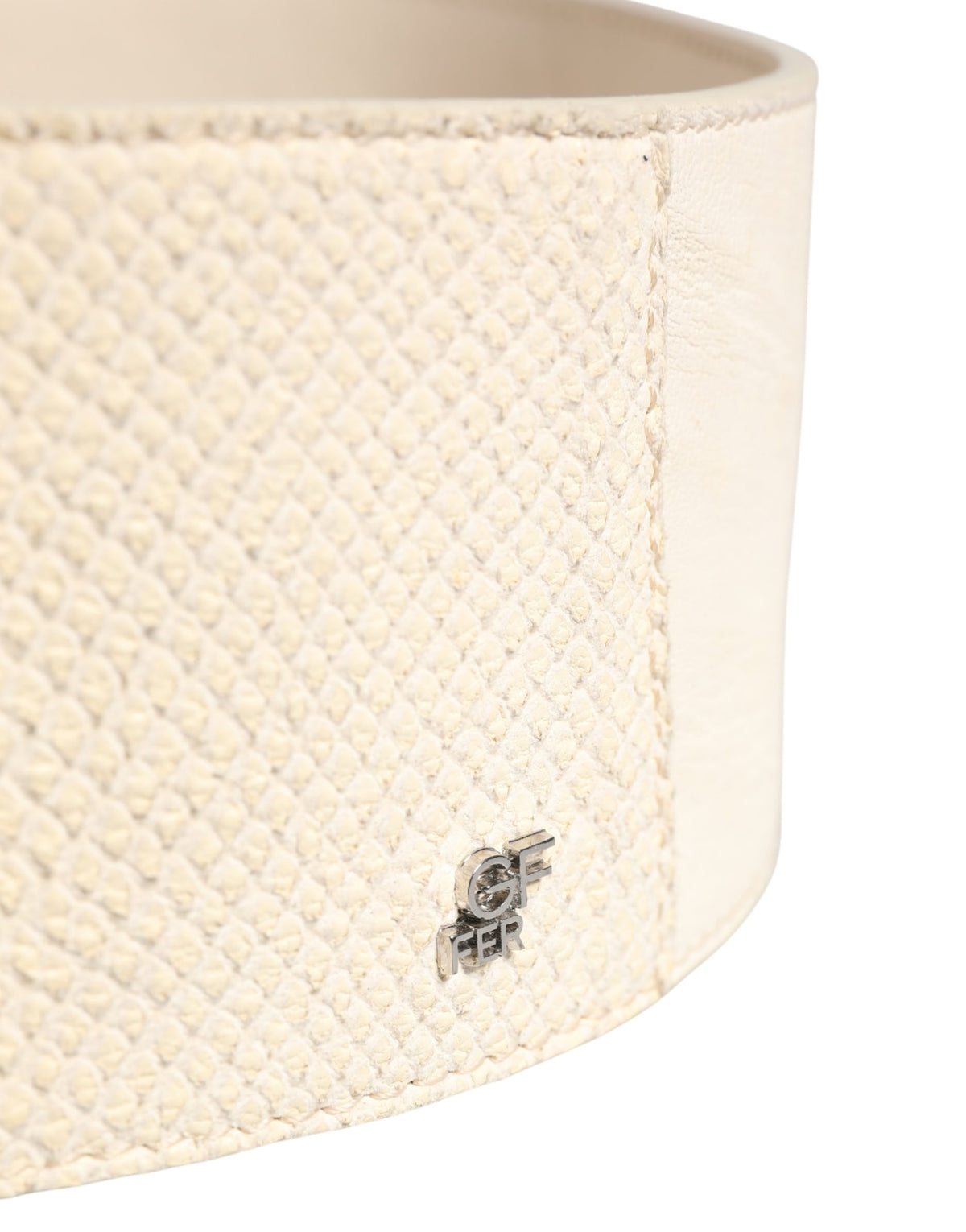 GF Ferre Off White Waxed Cotton Wide Fashion Waistband Belt