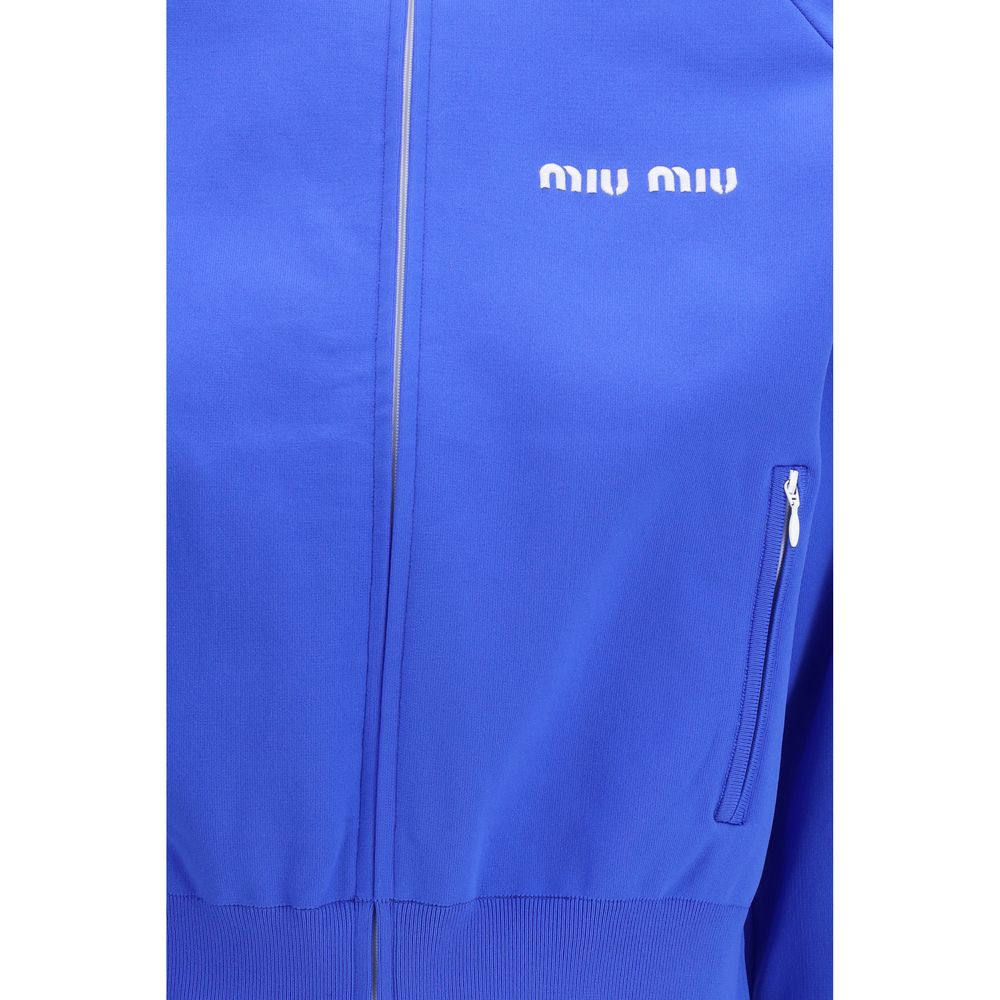 Miu Miu Blue Zip-Up Sweatshirt