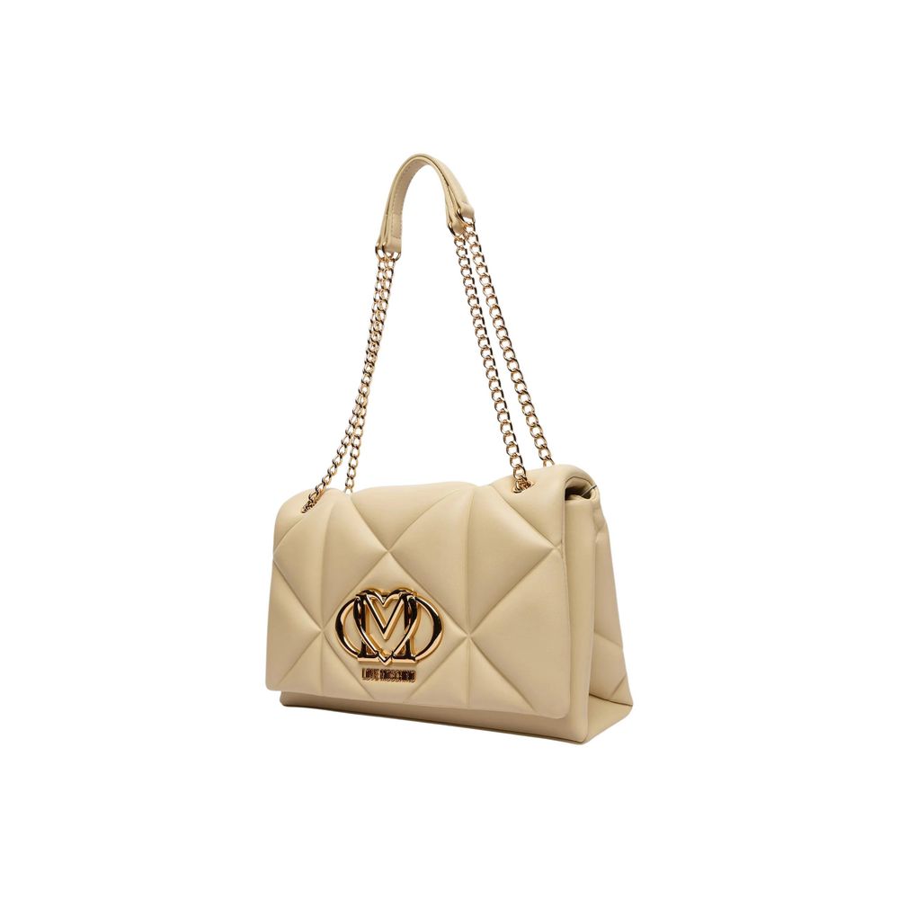 Love Moschino Beige Faux Leather Handbag