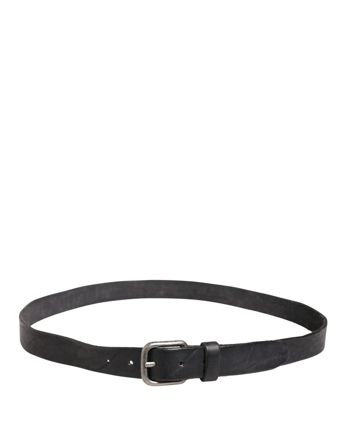Daniele Alessandrini Men Black Leather Metal Buckle Belt
