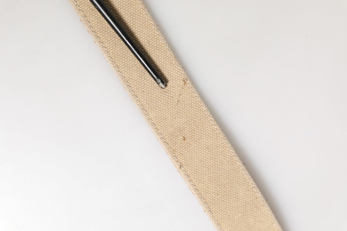 GF Ferre Men Beige Canvas Silver Metal Buckle Cintura Belt