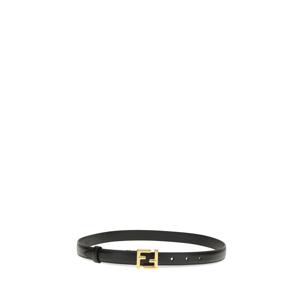 Fendi Black Leather Regular Belt