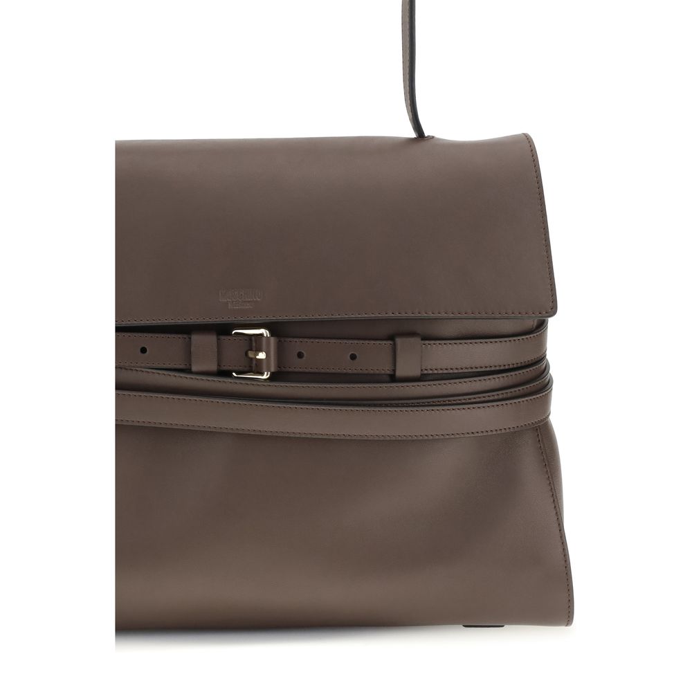 Moschino Brown Leather Handbag