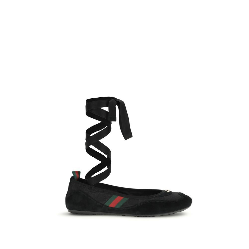 Gucci Black Fabric Ballet Flats - PreLoved & Luxe