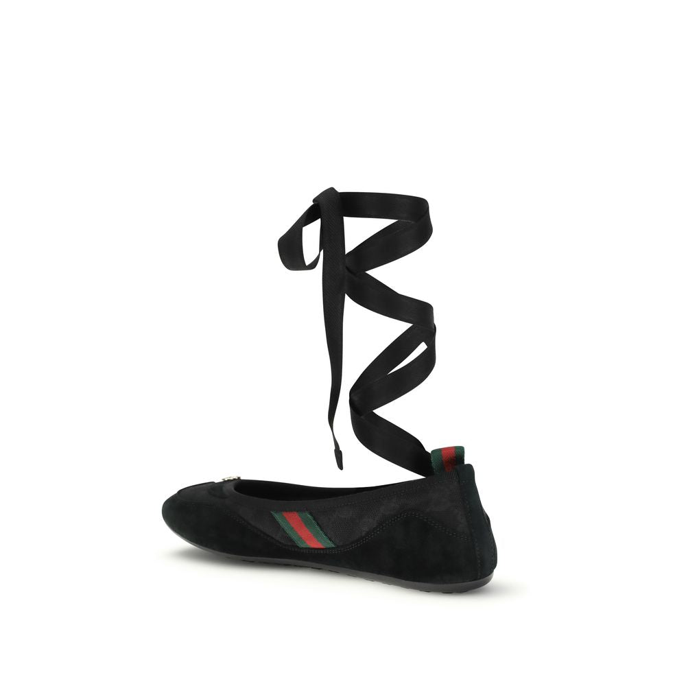 Gucci Black Fabric Ballet Flats - PreLoved & Luxe