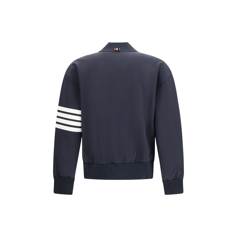 Thom Browne Navy Blue Zip Bomber Jacket