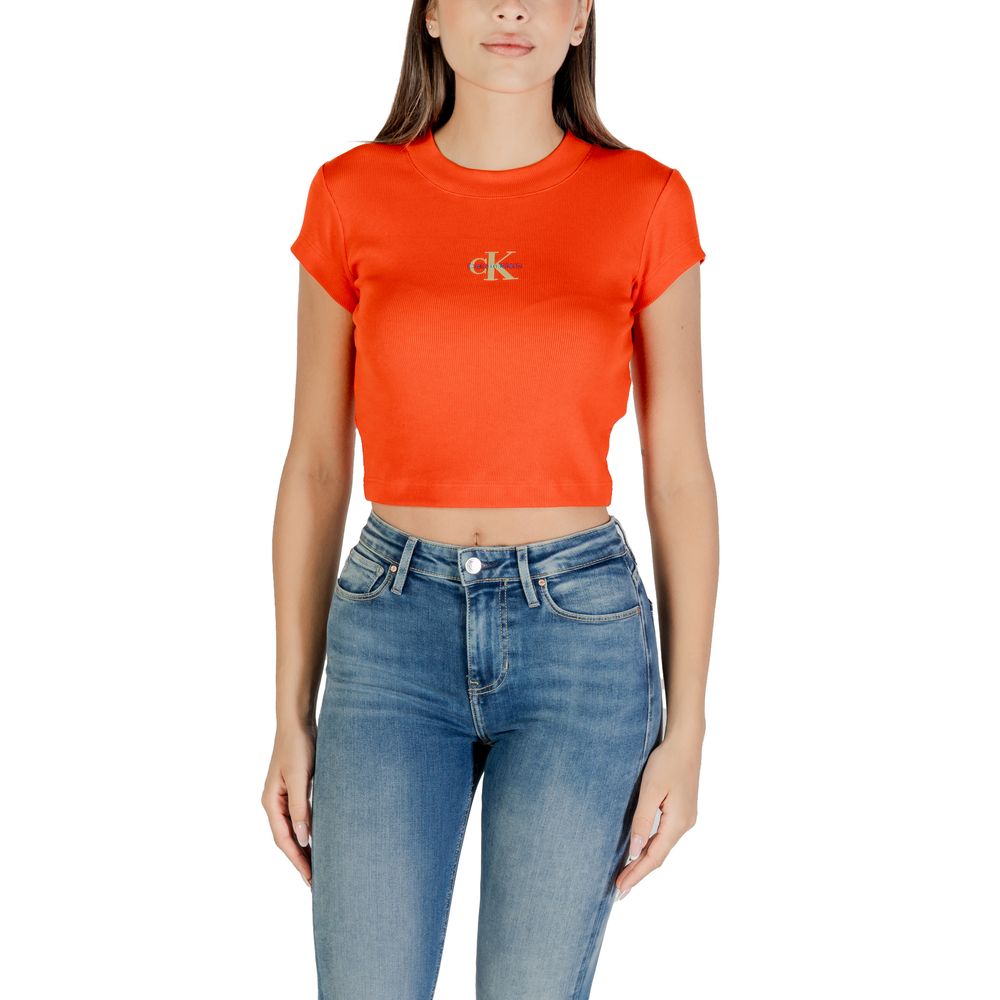 Calvin Klein Jeans Red Cotton T-Shirt