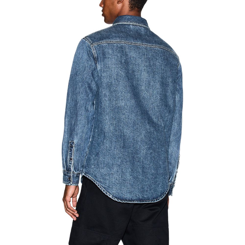 Armani Exchange Blue Denim Shirt