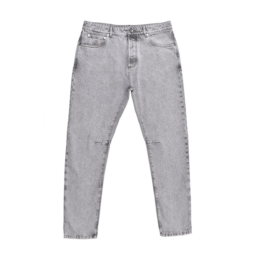 Brunello Cucinelli Black Cotton Straight-Leg Jeans
