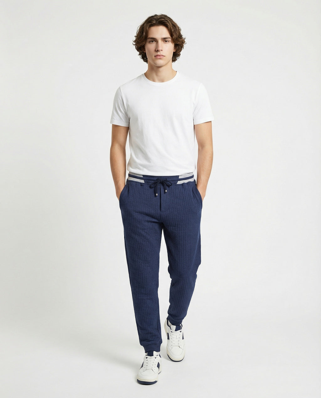 Brunello Cucinelli Blue Cotton Joggers (Workout Pants)