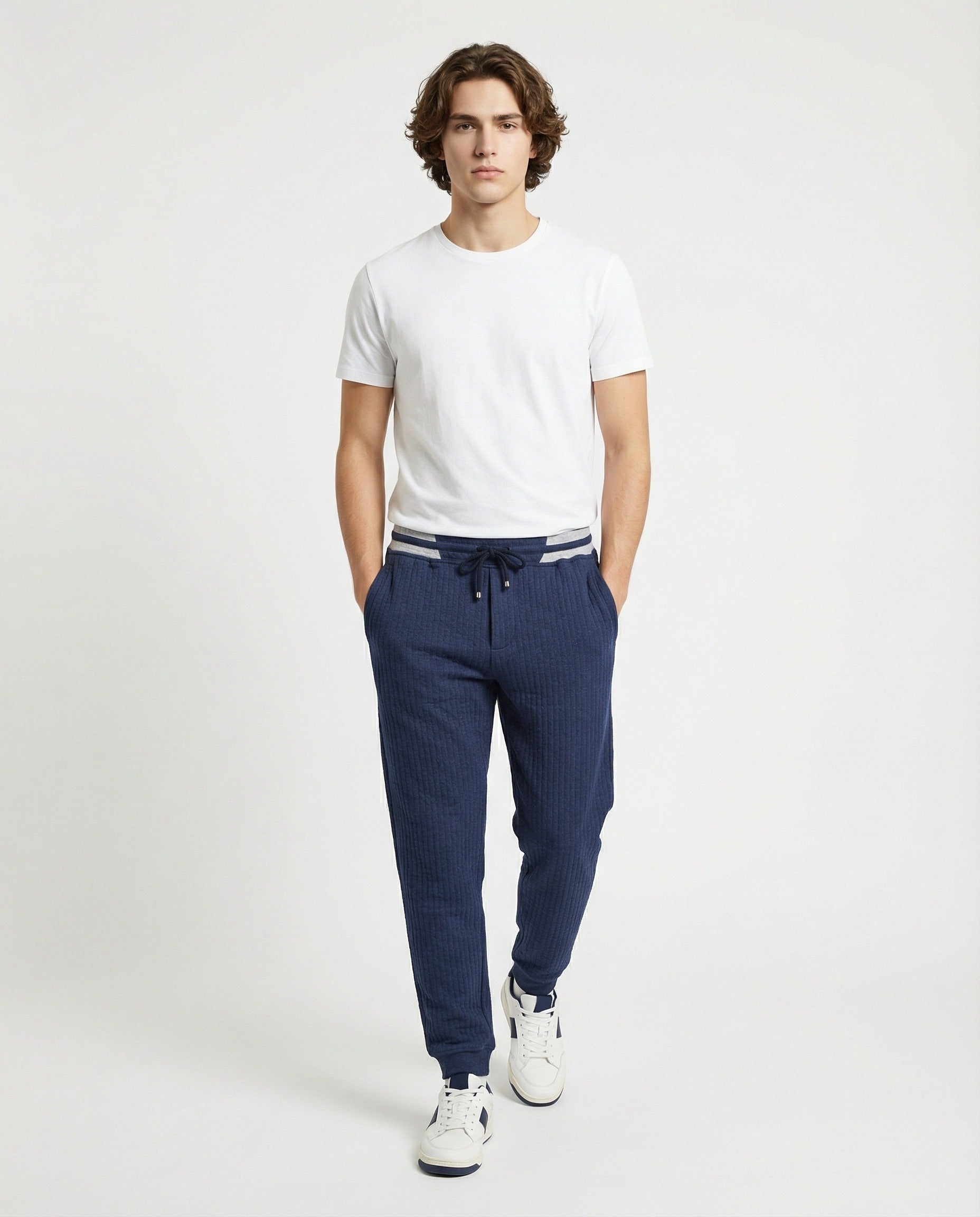 Brunello Cucinelli Blue Cotton Joggers (Workout Pants)
