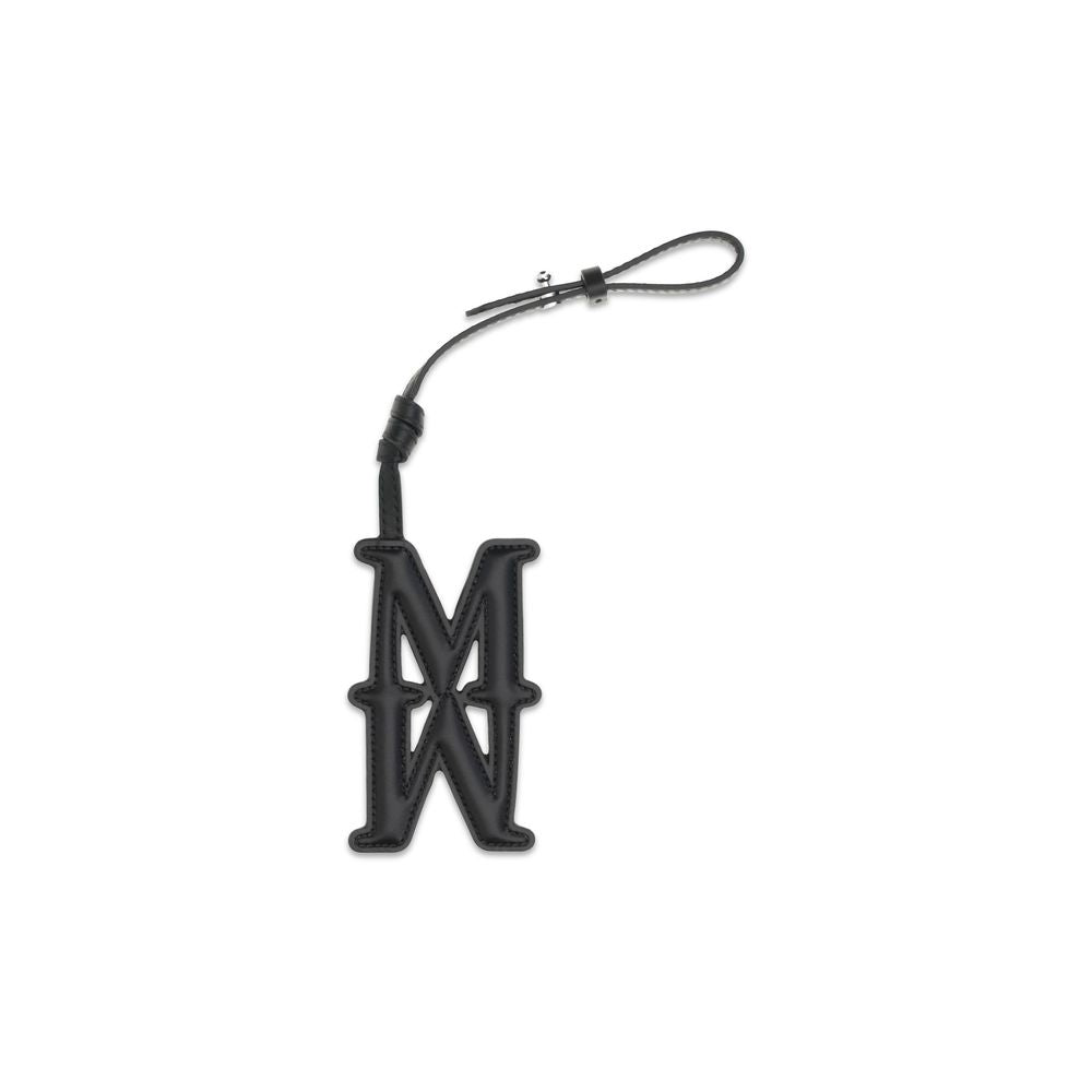 Max Mara Black Leather Keychain