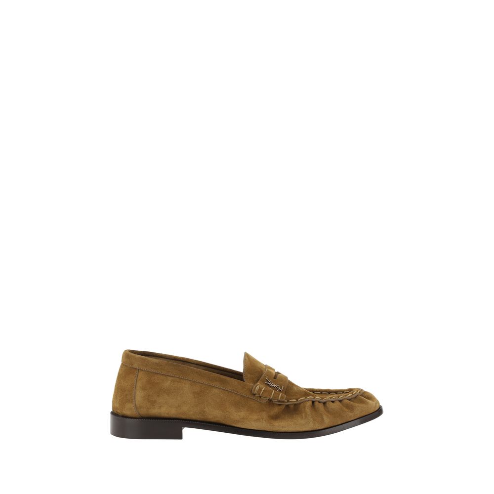 Saint Laurent Brown Leather Slip-On Loafers