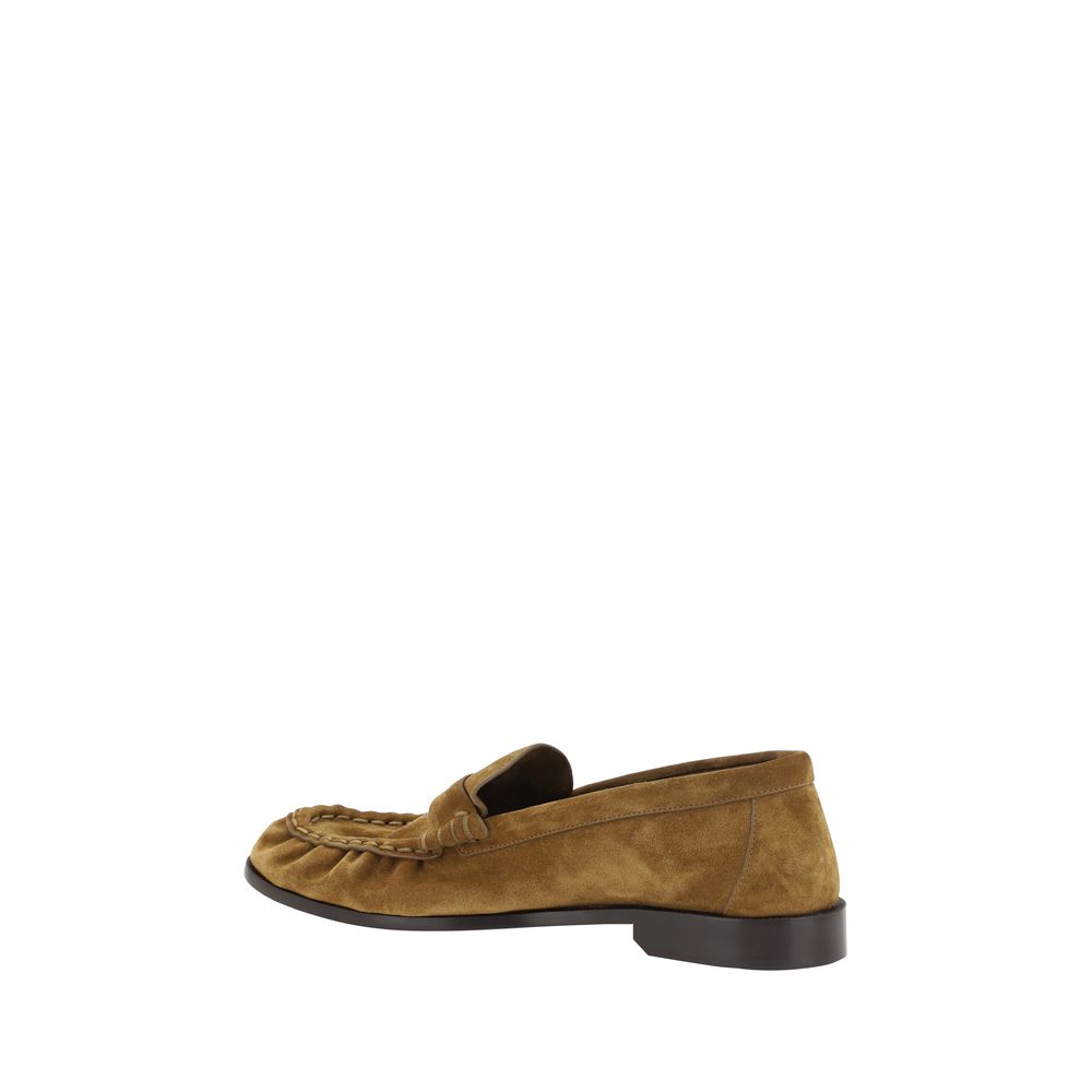 Saint Laurent Brown Leather Slip-On Loafers