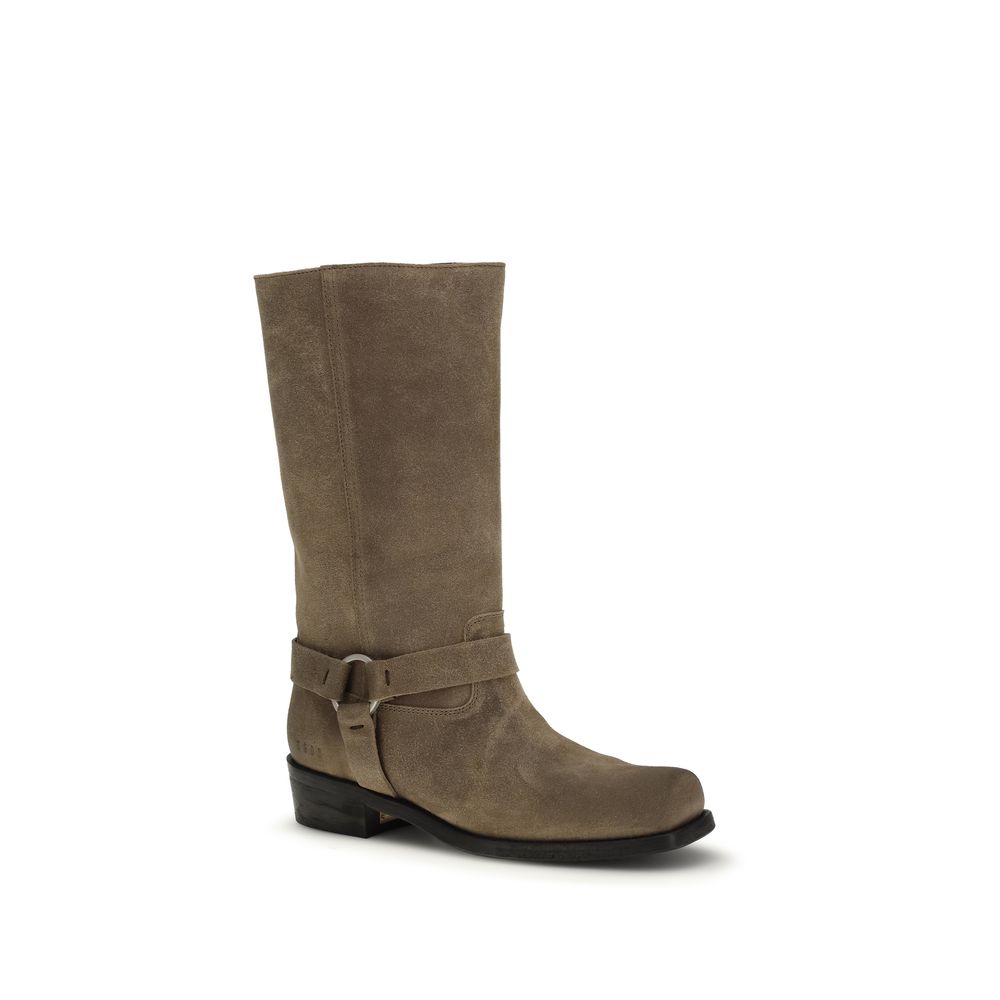 Golden Goose Beige Leather Lace-Up Boots