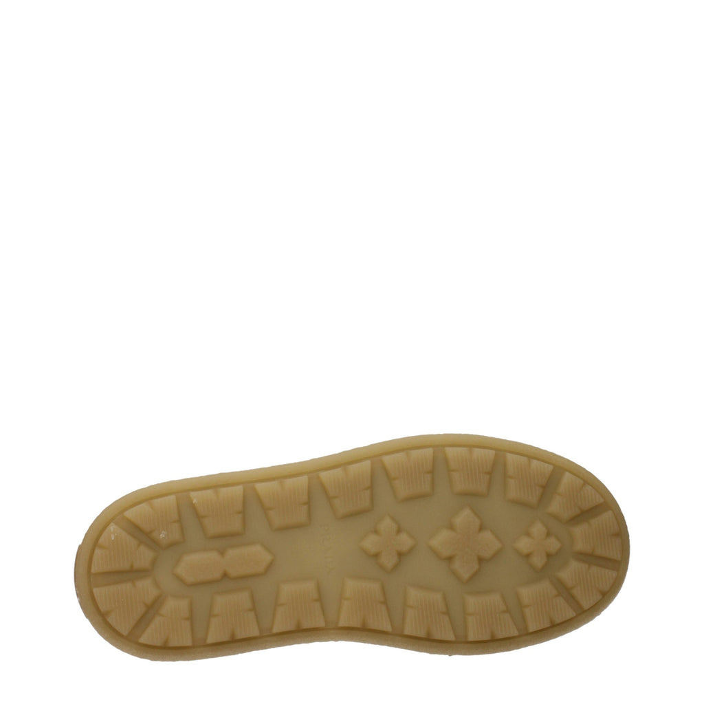 Prada Beige Leather Platform Loafers