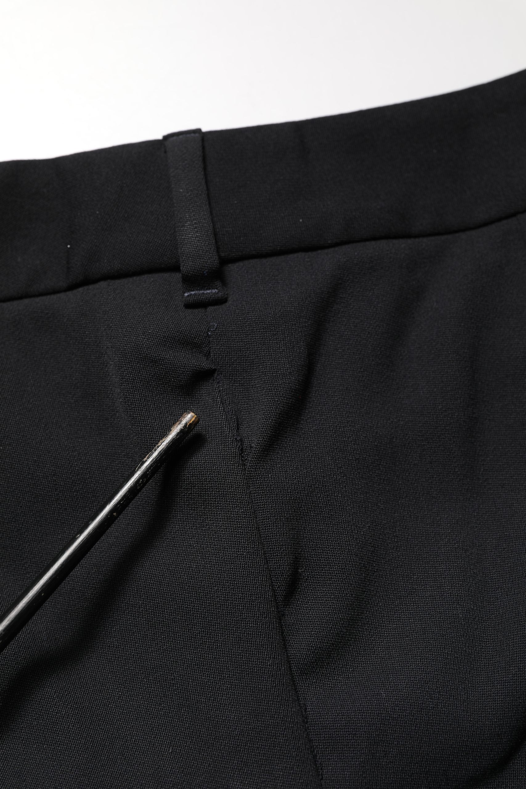 Pre-Owned Dolce & Gabbana Black Wool High Waist Cropped Tapered Pants