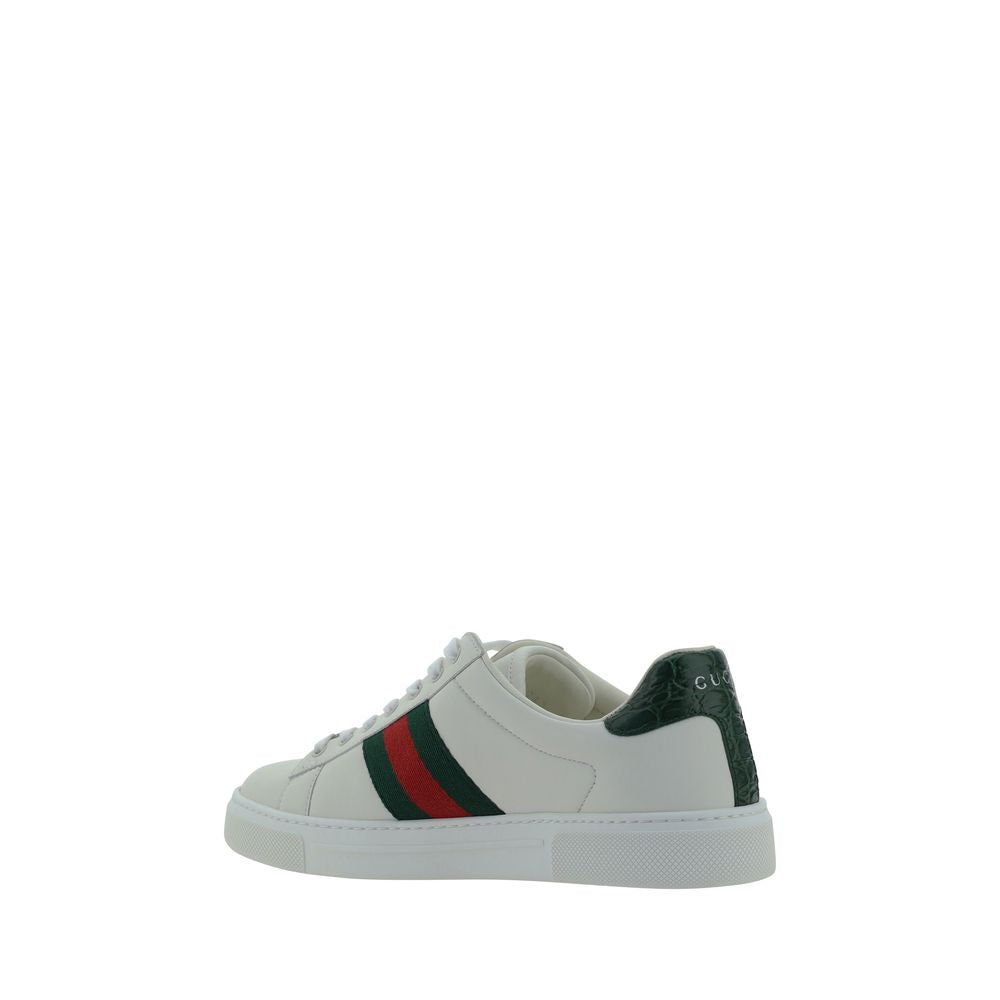Gucci White Leather Low Top Sneakers