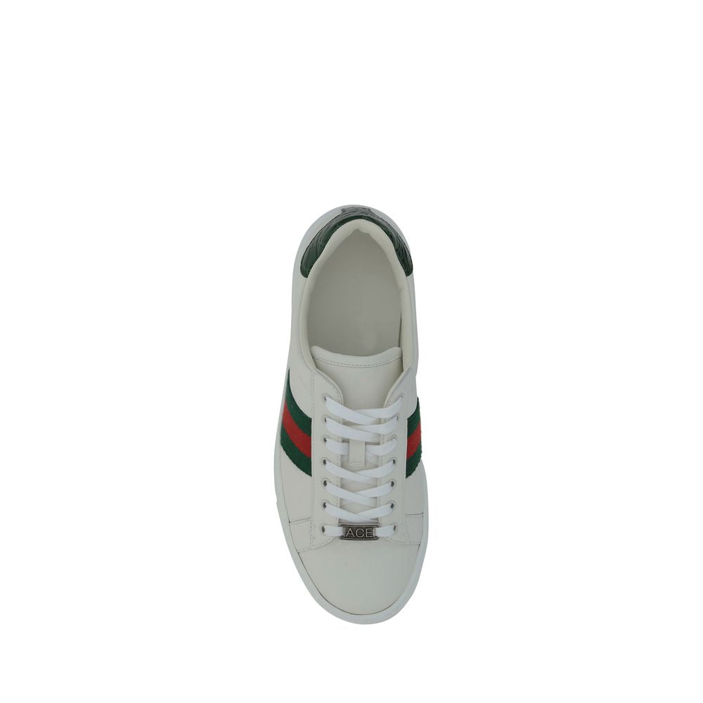 Gucci White Leather Low Top Sneakers