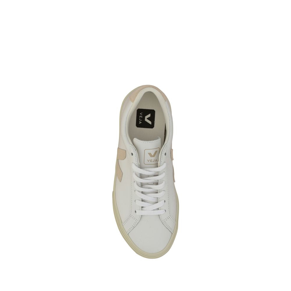 Veja White Leather Low Top Sneakers